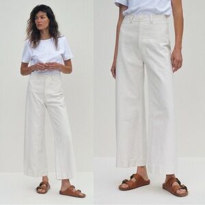 Jesse Kamm • Sailor Pants in Salt high rise wide leg button fly trouser cream